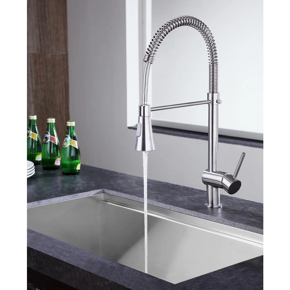 Carriage Single Handle Standard Kitchen Faucet In Brushed Nickel - Image 13