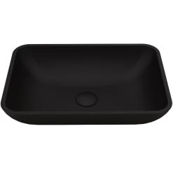 VIGO Black Sottile Rectangular MatteShell Glass Bathroom Vessel Sink
