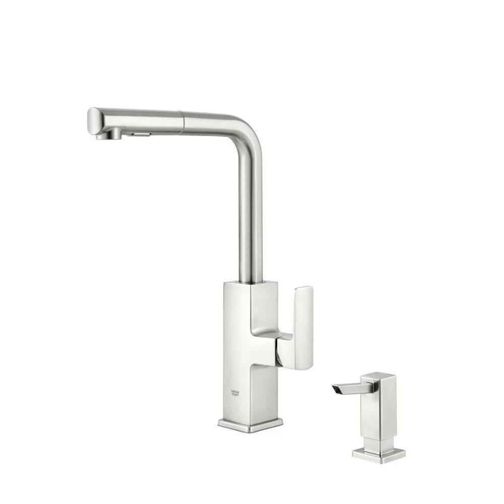 Tallinn Single-Handle Pull-Out Sprayer Kitchen Faucet With Soap Dispenser In StarLight Chrome - Image 12