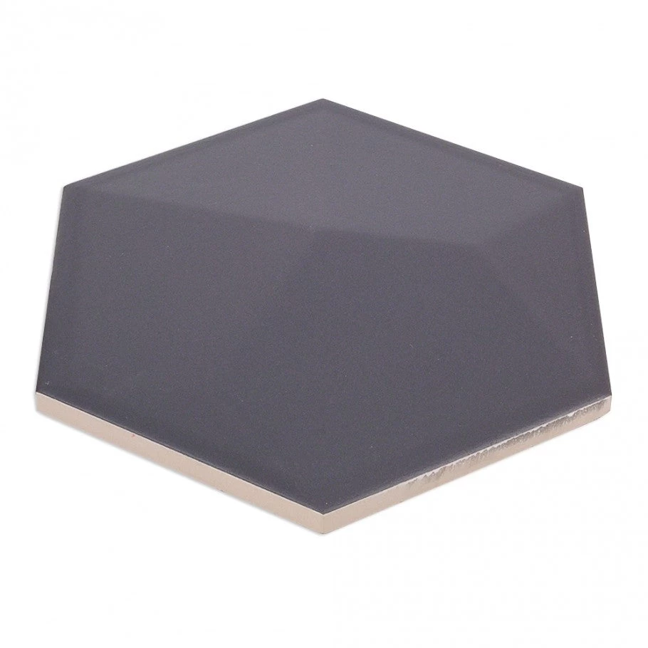 Magen 3D-Hex Dark Gray Matte Ceramic Hexagon Tile - Image 6