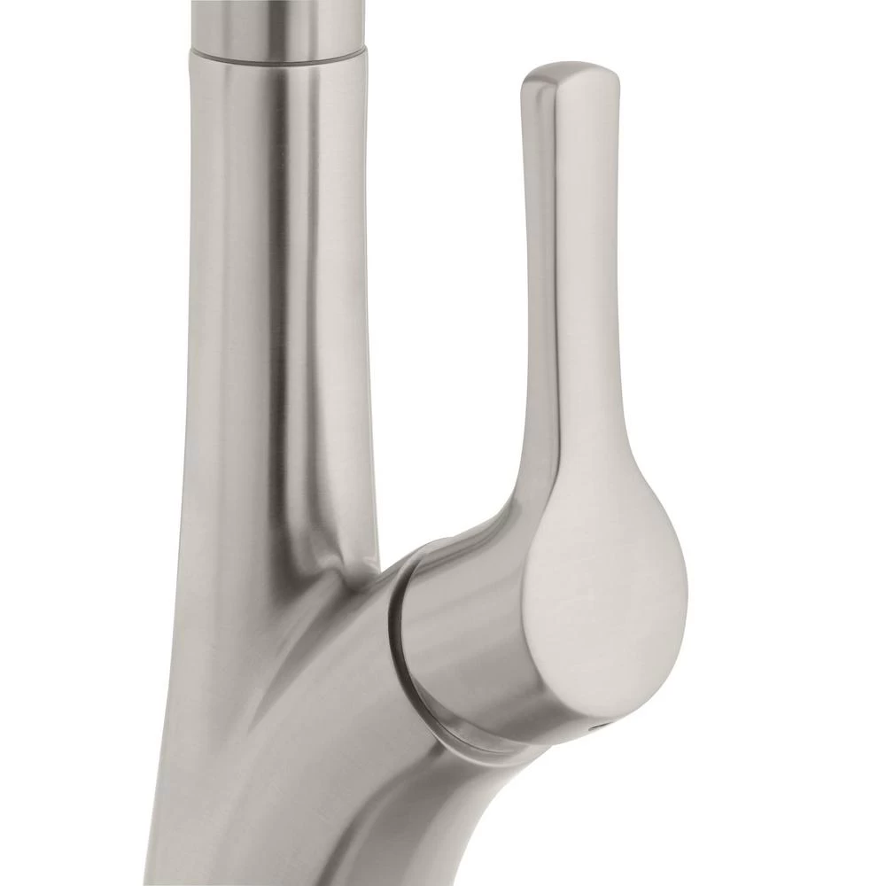 Single-Handle Pull-Down Sprayer Kitchen Faucet With LED Light In Stainless Steel - Image 6