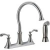 Vessona 2-Handle Standard Kitchen Faucet With Side Sprayer In Stainless