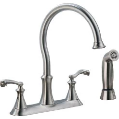 Vessona 2-Handle Standard Kitchen Faucet With Side Sprayer In Stainless