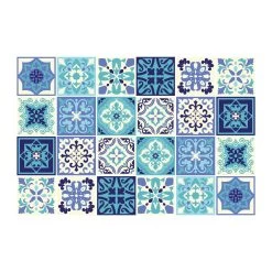 Walplus Peel And Stick Wall Tile Sticker Kitchen Bathroom Backsplash Splashback Tile Paint Stick On Tile Daliah Blue And Turquoise Mediterranean