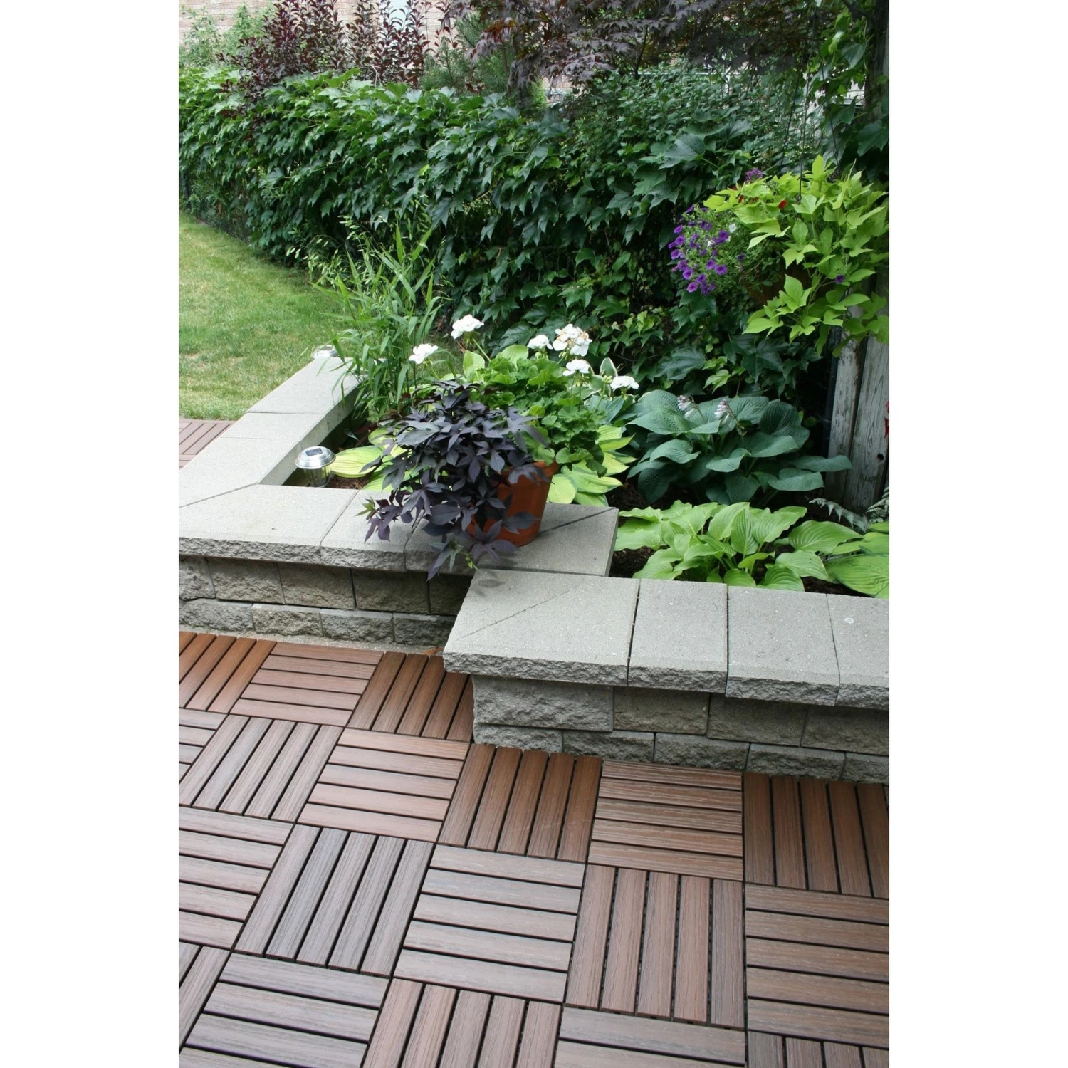 EON Ultra 12"x12" Polymer Interlocking Deck Balcony Tiles, Dark Brown (10 Pack) - Image 5