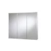 36 In. W X 30 In. H X 5-1/4 In. D Frameless Tri-View Surface-Mount Medicine Cabinet With Easy Hang System In White