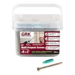 GRK #9 X 2-in Yellow Polymer-Countersinking Interior/Exterior Wood Screws (330-Count)