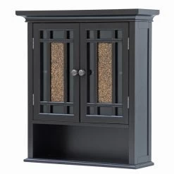 Elegant Home Fashions Windsor 22-in W X 24-in H X 7-in D Dark Espresso Bathroom Wall Cabinet
