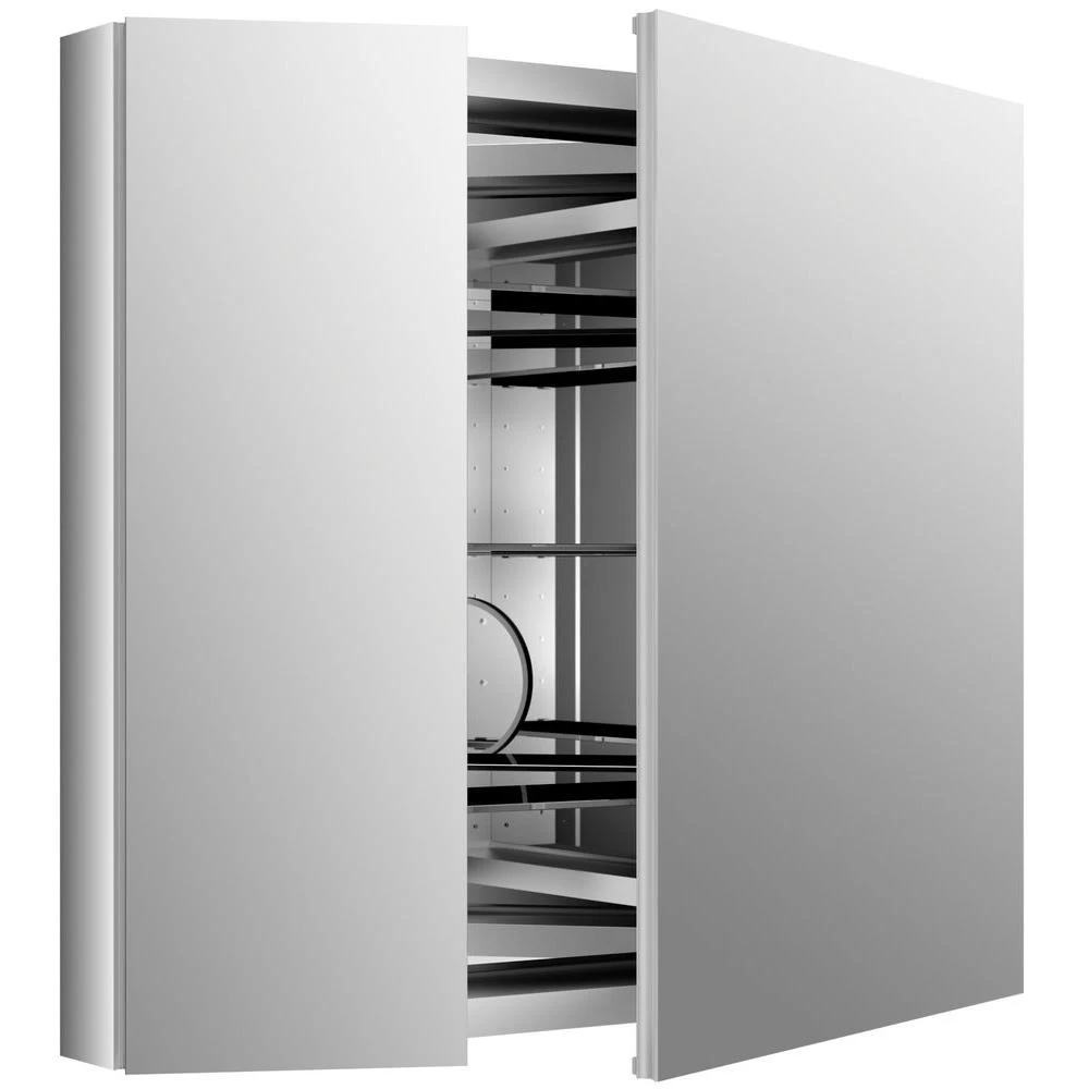 Verdera 34 In. W X 30 In. H Recessed Medicine Cabinet In Anodized Aluminum