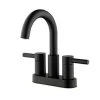 New Lower Price; Jacuzzi Duncan Matte Black 2-Handle 4-in Centerset WaterSense Bathroom Sink Faucet With Drain
