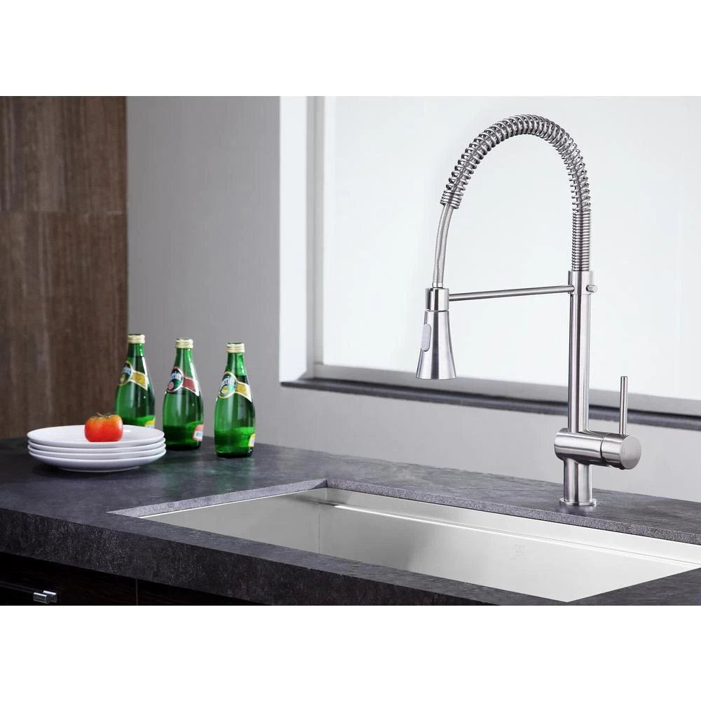 Carriage Single Handle Standard Kitchen Faucet In Brushed Nickel - Image 14