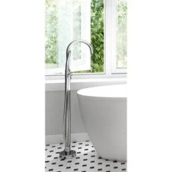 Jacuzzi PRIMO Polished Chrome 1-Handle Residential Freestanding Bathtub Faucet With Hand Shower