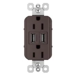 Legrand Radiant Dark Bronze 15-Amp Decorator Tamper Resistant Residential Usb Outlet