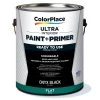 ColorPlace ULTRA Interior Paint & Primer, Onyx Black, Flat, 1 Gallon