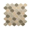 Jeffrey Court Crushed Sunset Beige/Cream 10.75 In. X 10.75 In. Arabesque Glossy Ceramic Mosaic Tile (0.802 Sq. Ft./Each)