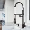 Zurich Single-Handle Pull-Down Sprayer Kitchen Faucet With Soap Dispenser In Matte Black