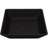 VIGO Black Roma Rectangular MatteShell Glass Bathroom Vessel Sink