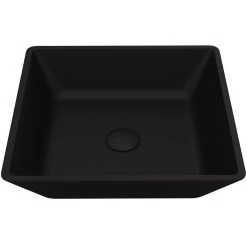 VIGO Black Roma Rectangular MatteShell Glass Bathroom Vessel Sink