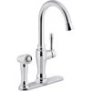 Arsdale Single-Handle Standard Kitchen Faucet In Polished Chrome With On-Deck Sidespray