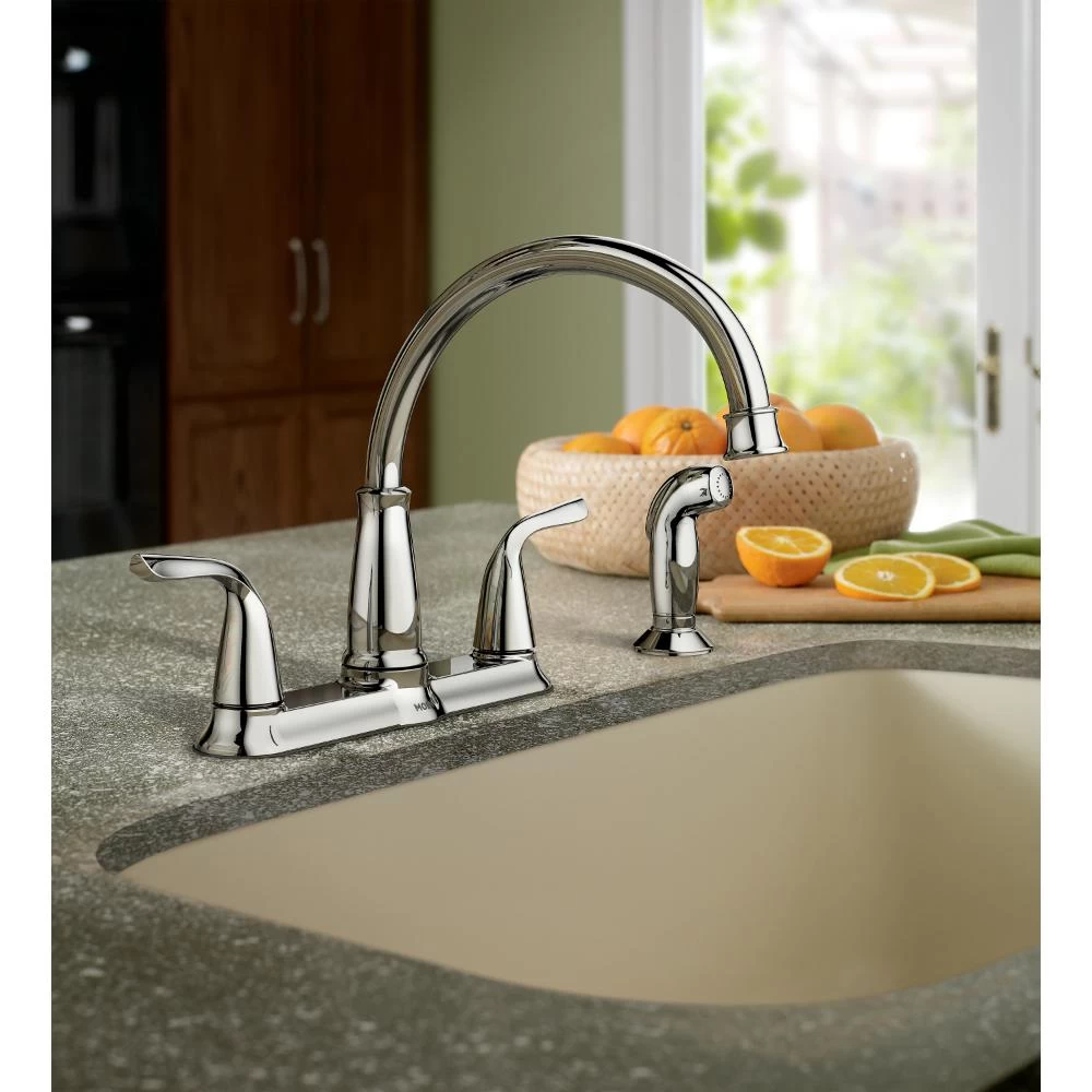 Brecklyn 2-Handle Standard Kitchen Faucet With Side Sprayer In Spot Resist Stainless - Image 3