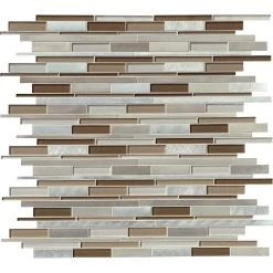 MSI Madison Avenue Interlocking 12 In. X 12 In. X 8mm Glass Metal Mosaic Wall Tile (1 Sq. Ft.)