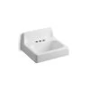 KOHLER Hudson Wall-Mounted Cast Iron Bathroom Sink In White With Overflow Drain