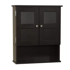 Zenna Home® 20"W X 7"D X 24"H Espresso Bathroom Wall Cabinet