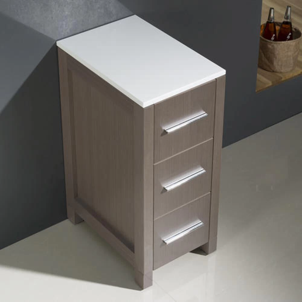 Fresca Torino 12"W X 18"D X 28"H Gray Oak Linen Cabinet - Image 5
