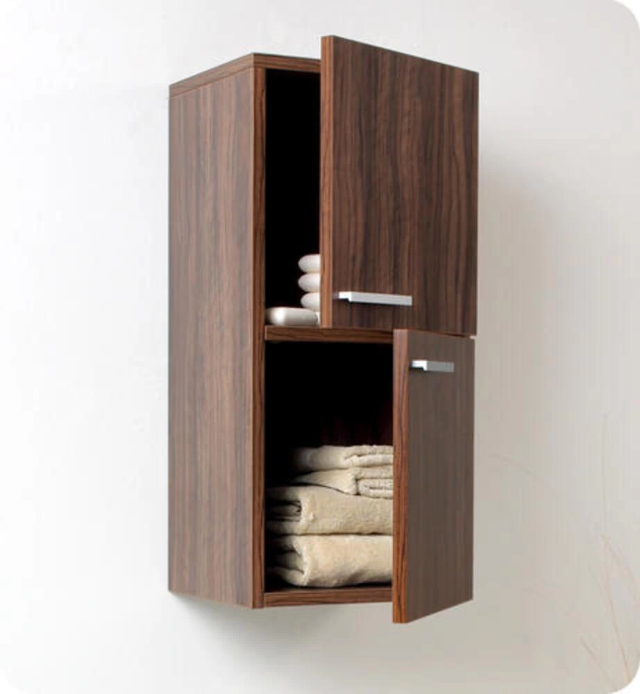 Fresca 13"W X 12"D X 27"H Walnut Linen Cabinet - Image 2