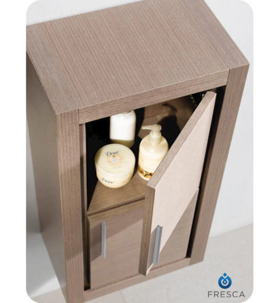 Fresca 16"W X 10"D X 30"H Gray Oak Linen Cabinet - Image 2