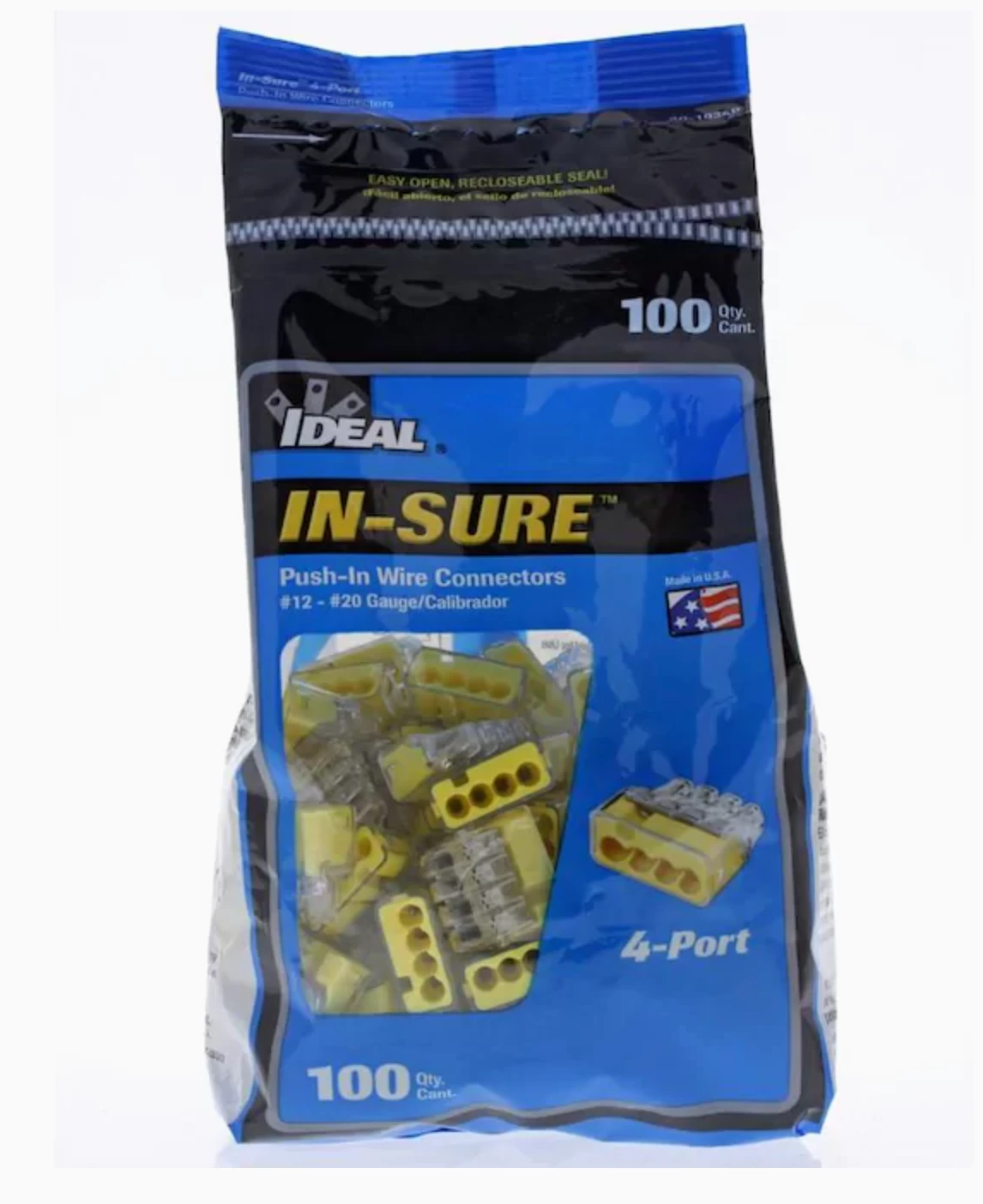 IDEAL In-Sure 100-Pack Yellow Push-In Wire Connectors - Image 3