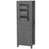 Wyndham Collection Sheffield 24"W X 20"D X 71"H Dark Gray Linen Cabinet