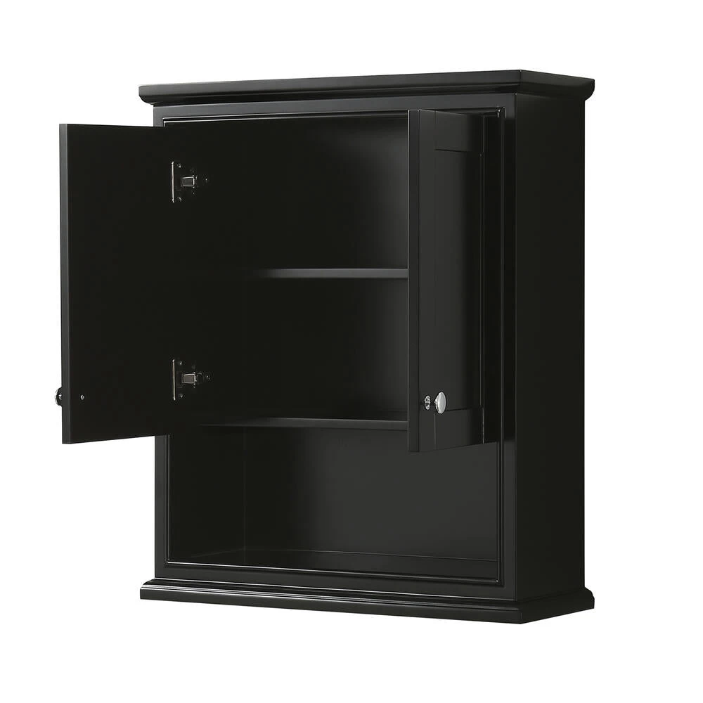 Wyndham Collection Deborah 25"W X 9"D X 30"H Dark Espresso Bathroom Wall Cabinet - Image 3
