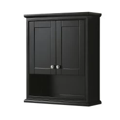 Wyndham Collection Deborah 25"W X 9"D X 30"H Dark Espresso Bathroom Wall Cabinet