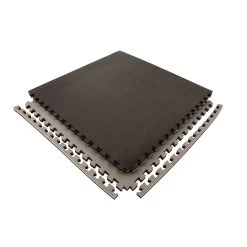 FlooringInc MMA Mats 2'x2' Tiles Great For Wrestling And Home Gym Flooring (20 Pack Black Grey)