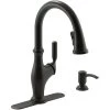 Worth Single-Handle Pull-Down Sprayer Kitchen Faucet In Oil Rubbed Bronze