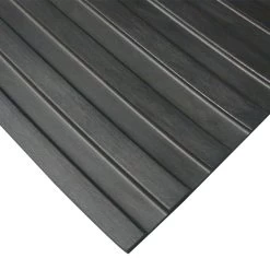 Rubber-Cal Corrugated Wide Rib 3 Ft. X 15 Ft. Black Rubber Flooring (45 Sq. Ft.)