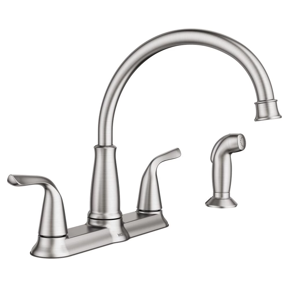 Brecklyn 2-Handle Standard Kitchen Faucet With Side Sprayer In Spot Resist Stainless