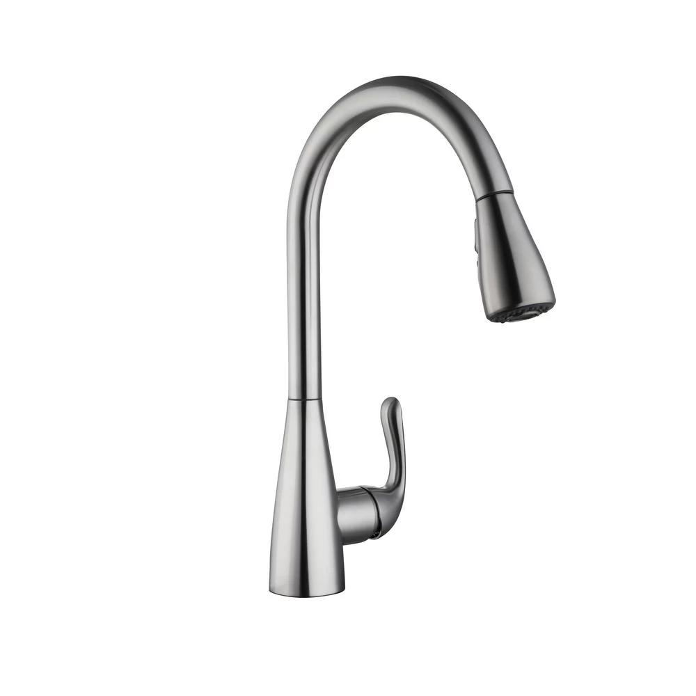 Carla Single-Handle Pull-Down Sprayer Kitchen Faucet In Stainless Steel - Image 4