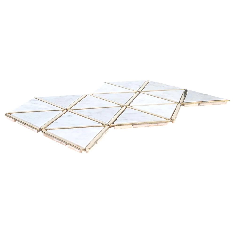Jeff Lewis Larchmont Metallic 8.5 In. X 14.5 In. X 8 Mm Geometric Marble With Metal Mosaic Tile - Image 2