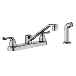 Constructor 2-Handle Standard Kitchen Faucet With Side Sprayer In Chrome