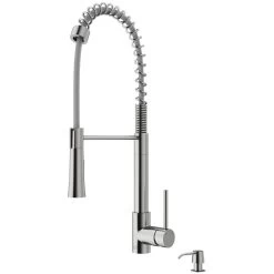 Laurelton Single-Handle Pull-Down Sprayer Kitchen Faucet With Soap Dispenser In Stainless Steel