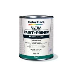 ColorPlace ULTRA Interior Paint & Primer, White, Flat, 1 Quart