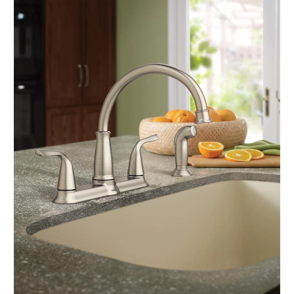 Brecklyn 2-Handle Standard Kitchen Faucet With Side Sprayer In Spot Resist Stainless - Image 2
