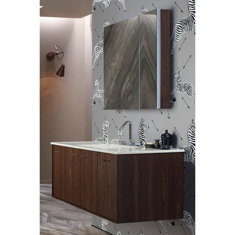 Verdera 34 In. W X 30 In. H Recessed Medicine Cabinet In Anodized Aluminum - Image 4