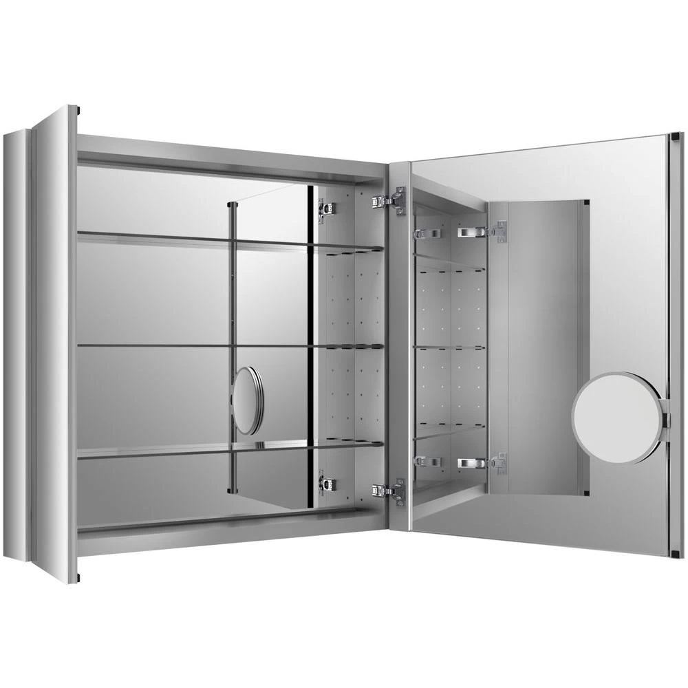 Verdera 34 In. W X 30 In. H Recessed Medicine Cabinet In Anodized Aluminum - Image 6