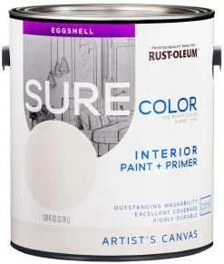 Artist's Canvas, Rust-Oleum Sure Color Interior Paint + Primer, Eggshell Finish, 2-Pack