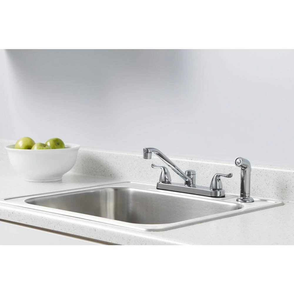 Constructor 2-Handle Standard Kitchen Faucet With Side Sprayer In Chrome - Image 3