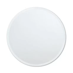 30 In. X 30 In. Frameless Beveled Edge Round Single Mirror