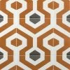 Soumaya Orange Encaustic 9x9 Glazed Porcelain Tile